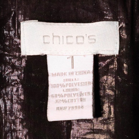 Chico's Women's Jacket Brown Waxed Full Zip Snap Button Hooded Bomber 1 US M/8 - Picture 3 of 12